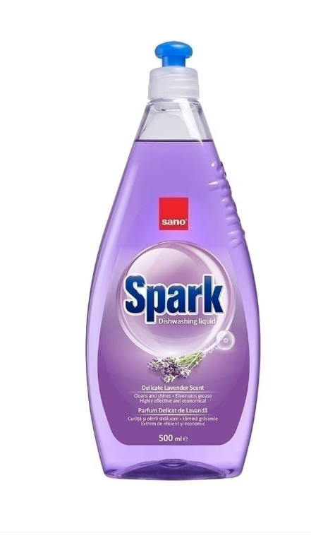 Detergent lichid de vase  Sano Spark Lavanda 500 ml